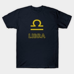 Astrology Libra Sign Symbol Gold T-Shirt